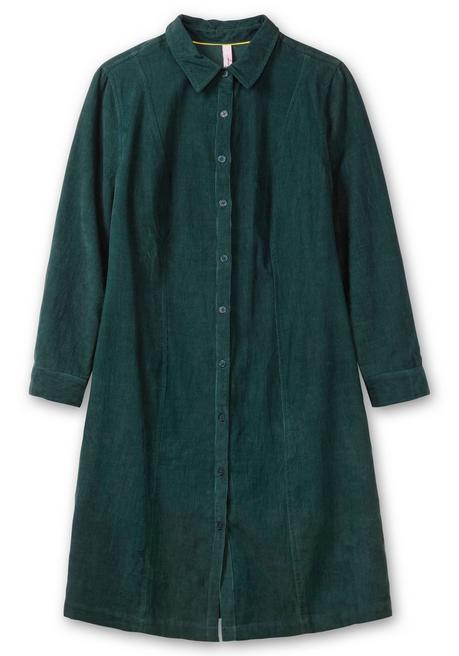 sheego Hemdblusenkleid aus weichem Cord - tiefgrün sheego Speichern exportieren