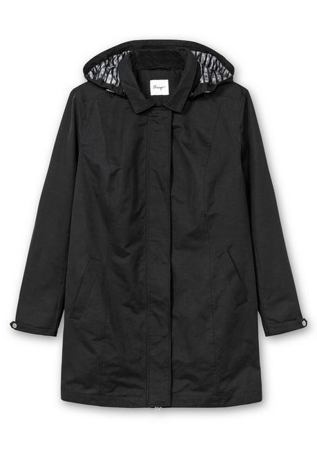 sheego Parka mit gestreiftem Futter, wasserabweisend - schwarz sheego Black Friday Preise