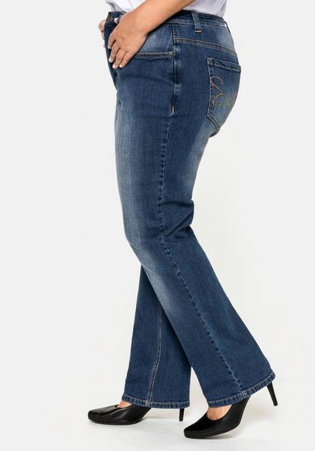 sheego Gerade Jeans mit Shaping-Einsatz - blue Denim sheego Im Verkauf