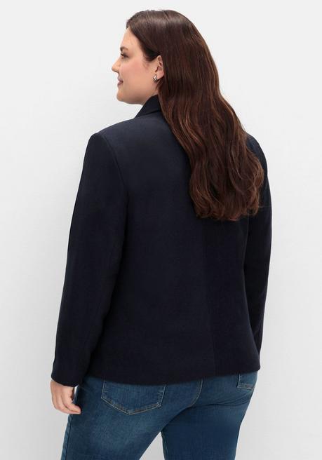 sheego Kurze, gefütterte Cabanjacke mit Wollanteil - tiefblau sheego zollfrei