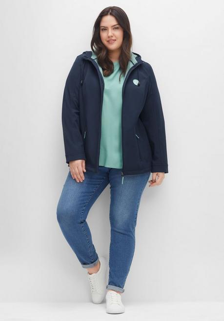 sheego Softshell-Jacke mit Fleece-Innenseite - nachtblau sheego 50% Rabatt für begrenzte Zeit