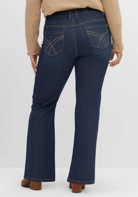 sheego Bootcut-Jeans mit Kontrastnähten - dark blue Denim sheego Online