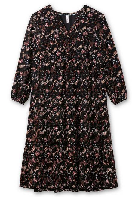 sheego Gestuftes Maxikleid mit Alloverprint - schwarz bedruckt sheego Blitzverkäufe