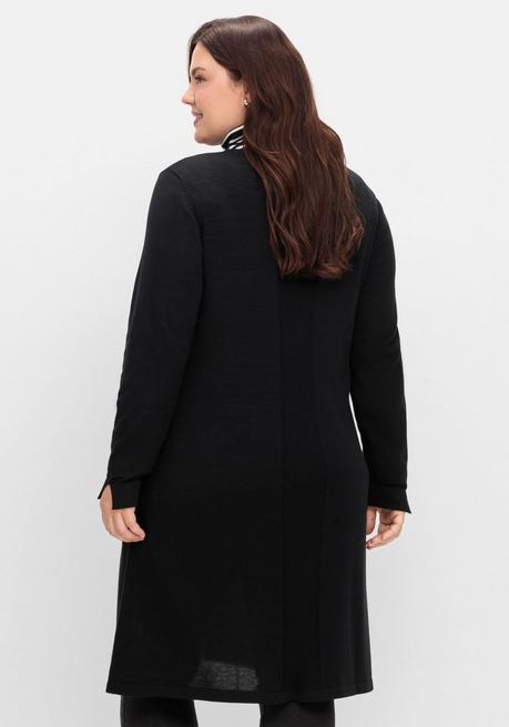 sheego Longpullover in A-Linie, mit langem Schlitz vorn - schwarz sheego Rabatt