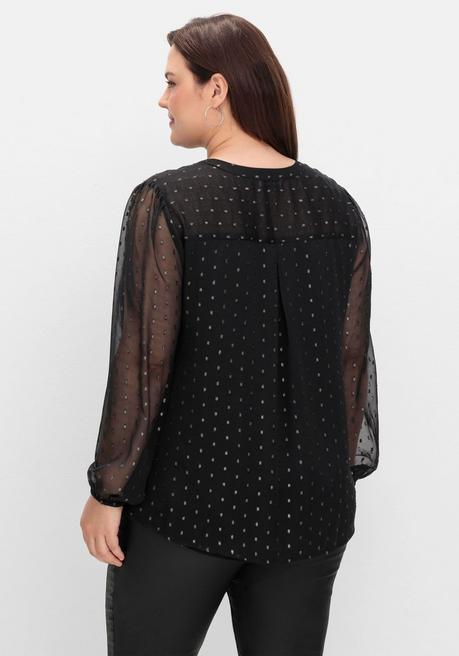 sheego by Joe Browns Chiffonbluse mit eingewebten Glanzfäden - schwarz gemustert sheego Begrenztes Angebot