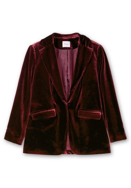 sheego Samtblazer mit 1-Knopf-Verschluss, taillierte Form - bordeaux sheego Exklusivangebot