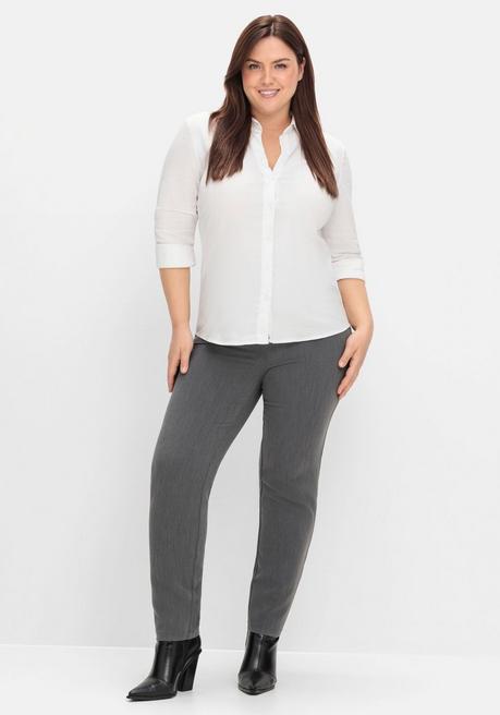 sheego Schmale Hose mit Schlupfbund, in melierter Optik - anthrazit meliert sheego Muttertagsangebot