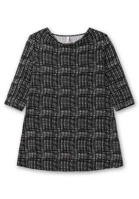 sheego Longshirt mit Print und Wasserfall-Ausschnitt - schwarz-weiß sheego Vatertagsangebot