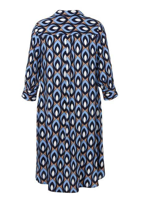 VIA APPIA DUE Midikleid mit Hemdkragen und 3/4-Ärmeln - indigo gemustert sheego Blitzangebot