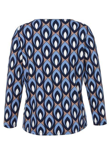 VIA APPIA DUE Bedrucktes Langarmshirt mit Rundhalsausschnitt - indigo gemustert sheego Große Rabatte