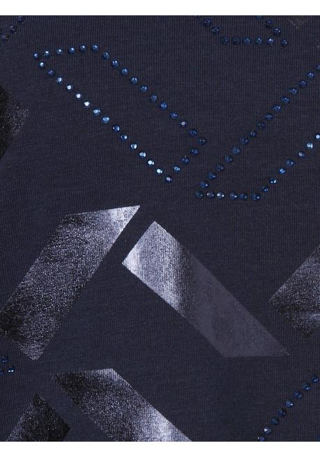 VIA APPIA DUE Langarmshirt mit glitzerndem Folienprint - indigo gemustert sheego Neuheiten