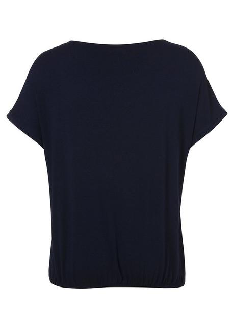 VIA APPIA DUE Blusenshirt mit Frontdruck und Gummizugsaum - indigo gemustert sheego Saisonale Angebote