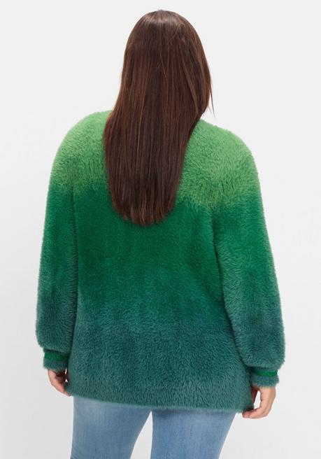 sheego by Joe Browns Strickjacke im Farbverlauf, aus Flausch-Garn - grün-blau sheego Riesige Ersparnisse