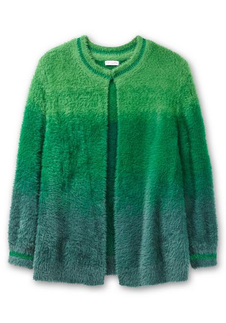 sheego by Joe Browns Strickjacke im Farbverlauf, aus Flausch-Garn - grün-blau sheego Riesige Ersparnisse
