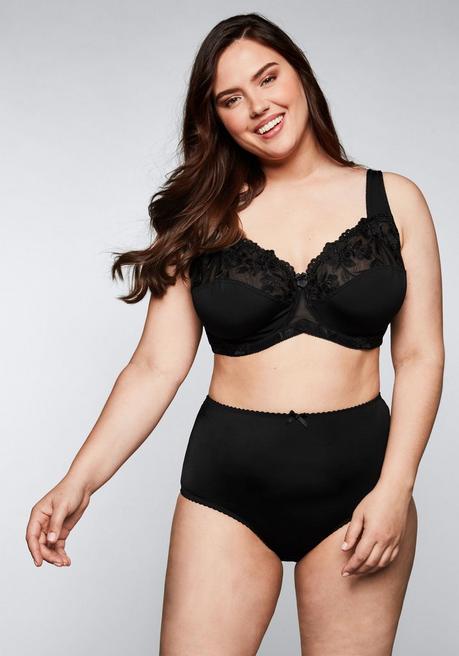 sheego Bügel-BH mit leicht transparenter Spitze - schwarz sheego Bis zu 50% Rabatt
