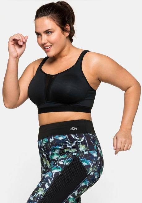 sheego Sport-BH aus COOLMAX® mit 2 Tragevarianten - schwarz sheego 50% Rabatt mit kostenlosem Versand