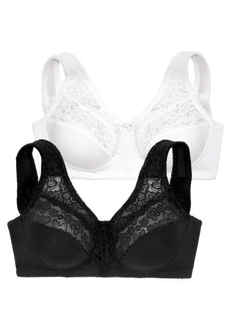PETITE FLEUR Doppelpack Entlastungs-BHs mit Spitze - schwarz+weiß sheego Clearance-Verkauf