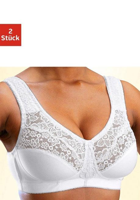 PETITE FLEUR Doppelpack Entlastungs-BHs mit Spitze - schwarz+weiß sheego Clearance-Verkauf