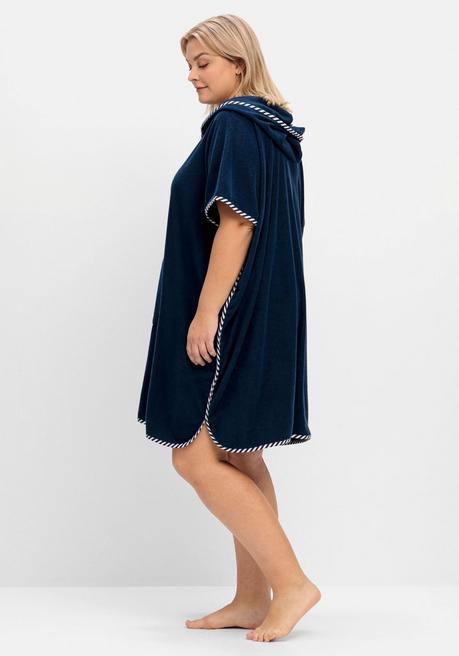 sheego Bade-Poncho mit Kapuze, aus Frottee - marine sheego Black Friday Preise