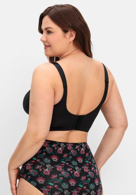 sheego Bügelloser BH mit Spitze und wattierten Cups - schwarz sheego Online