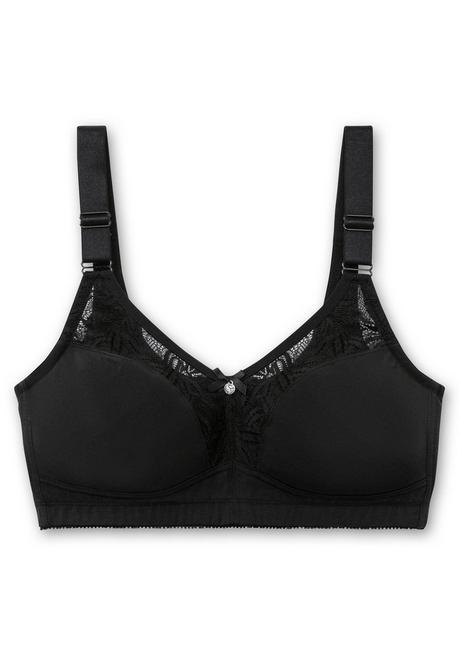sheego Bügelloser BH mit Spitze und wattierten Cups - schwarz sheego Online