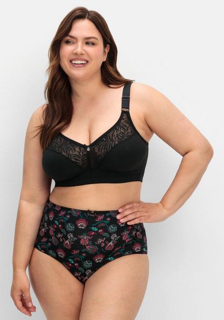 sheego Bügelloser BH mit Spitze und wattierten Cups - schwarz sheego Online