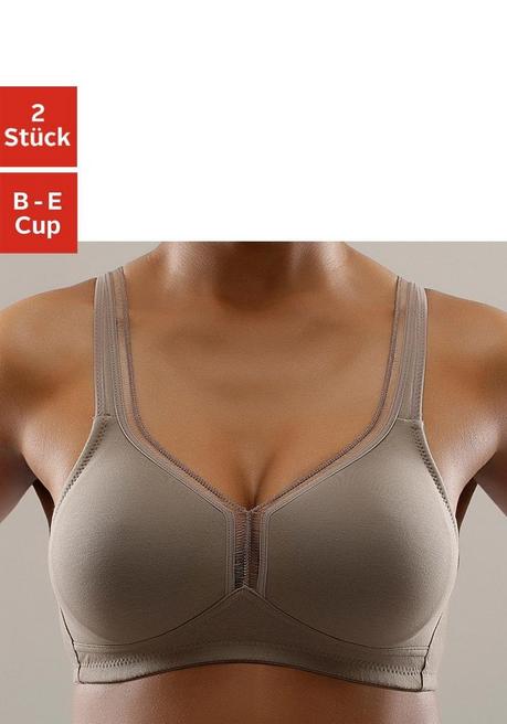 PETITE FLEUR T-Shirt-BH - taupe+weiß sheego Großer Ausverkauf