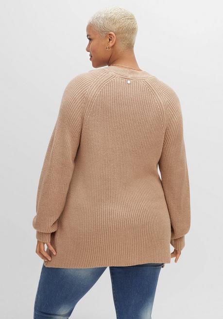 sheego Pullover mit Kaschmir, in leichter A-Linie - cappuccino meliert sheego Valentinstagsangebot