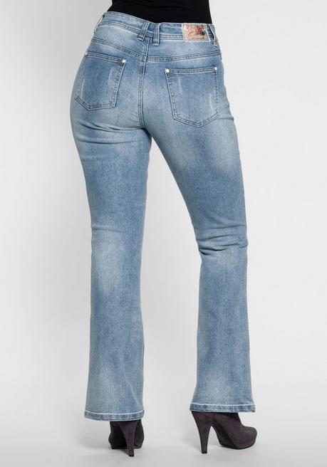 sheego by Joe Browns Bootcut Stretch-Jeans im Used-Look - light blue Denim sheego Neueste Mode