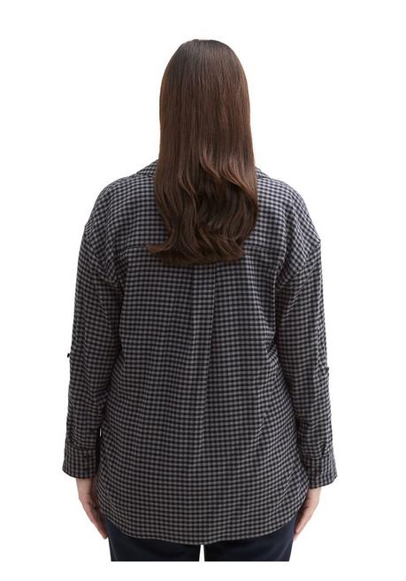 TOM TAILOR Plus Karierte Flanell-Tunika mit Hemdkragen - dunkelgrau kariert sheego zollfrei