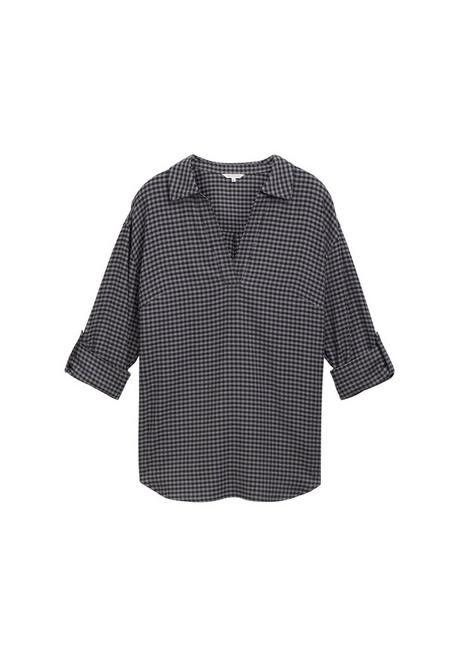 TOM TAILOR Plus Karierte Flanell-Tunika mit Hemdkragen - dunkelgrau kariert sheego zollfrei