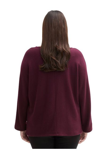 TOM TAILOR Plus Langarmshirt in Rippstruktur, mit Fledermausärmeln - beere sheego 50% Rabatt für begrenzte Zeit