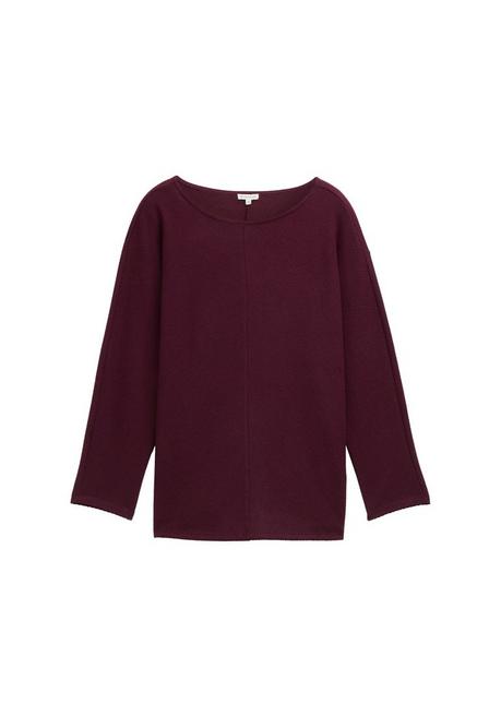 TOM TAILOR Plus Langarmshirt in Rippstruktur, mit Fledermausärmeln - beere sheego 50% Rabatt für begrenzte Zeit