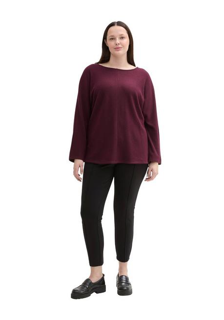 TOM TAILOR Plus Langarmshirt in Rippstruktur, mit Fledermausärmeln - beere sheego 50% Rabatt für begrenzte Zeit