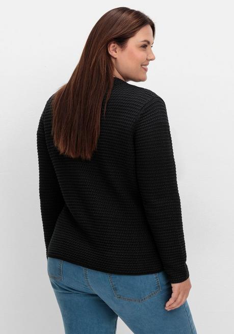 sheego Grobstrickjacke mit Stehkragen und Taschen - schwarz sheego Günstiger Verkauf