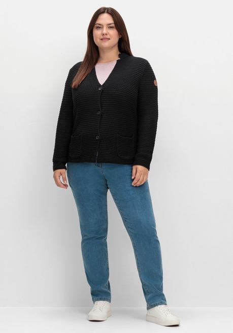 sheego Grobstrickjacke mit Stehkragen und Taschen - schwarz sheego Günstiger Verkauf