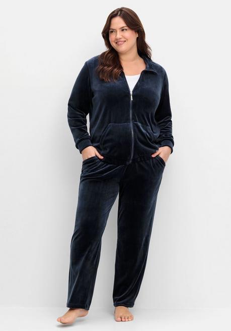 sheego Nicki-Hausanzug aus Jacke und Hose - nachtblau sheego Fabrik Onlineshop