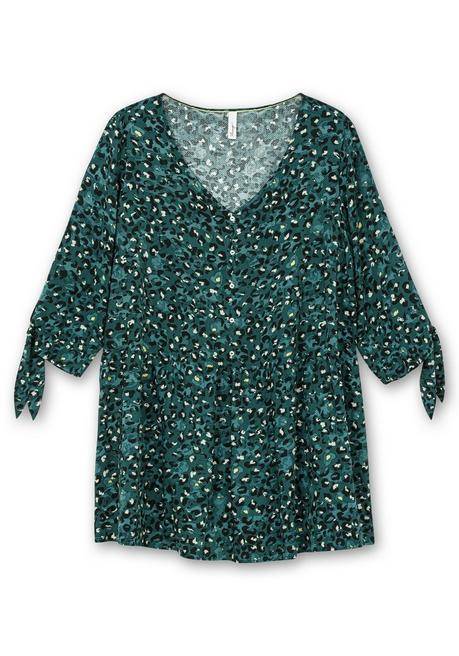 sheego Weit schwingende Tunika mit Alloverprint - tiefgrün gemustert sheego Fabrikpreis