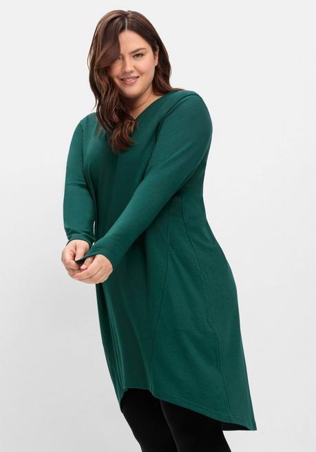 sheego Kleid aus Interlock, mit verlängerter Rückenpartie - tiefgrün sheego Flash Sale