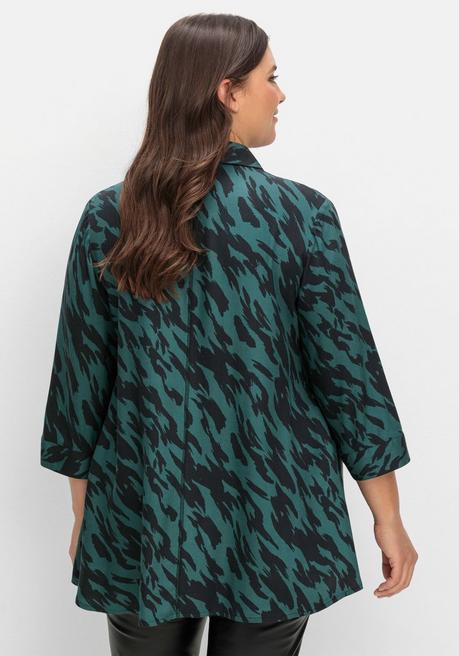 sheego Bedruckte Bluse in schwingender A-Linie - schwarz gemustert sheego Black Friday