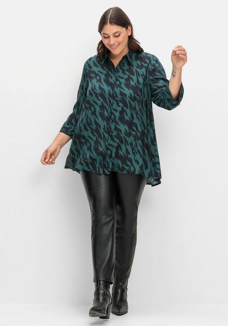 sheego Bedruckte Bluse in schwingender A-Linie - schwarz gemustert sheego Black Friday