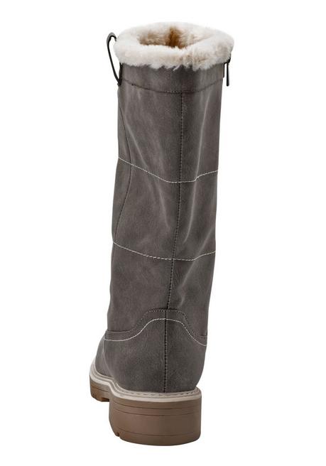 sheego Weitschaftstiefel in Veloursleder-Optik - taupe sheego Muttertagsangebot