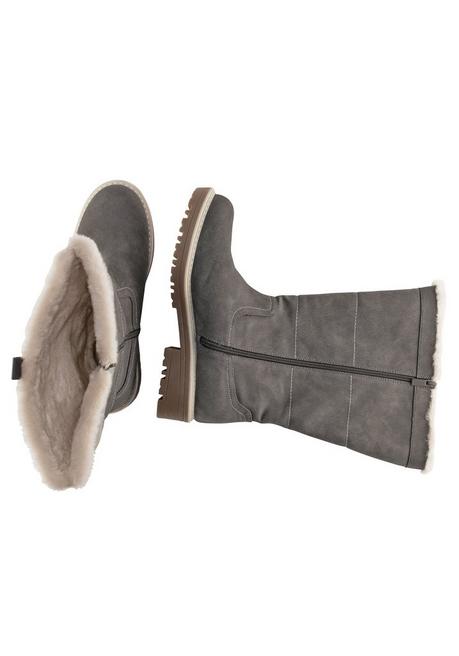 sheego Weitschaftstiefel in Veloursleder-Optik - taupe sheego Muttertagsangebot