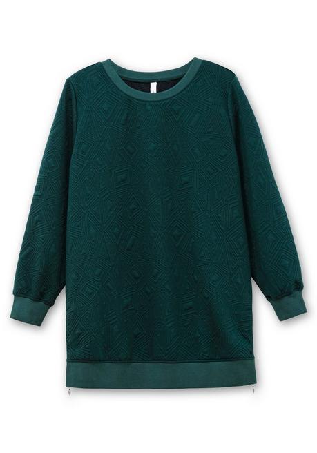 sheego Sweatshirt mit Steppmuster und seitlichen Zippern - tiefgrün sheego Valentinstagsangebot