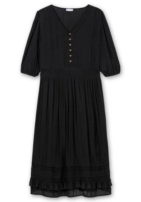 sheego by Joe Browns Maxikleid mit Volant, in Crinkle-Qualität - schwarz sheego Bestseller