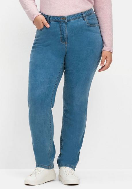 sheego Gerade, innen weich angeraute Thermojeans - blue Denim sheego Räumungsverkauf