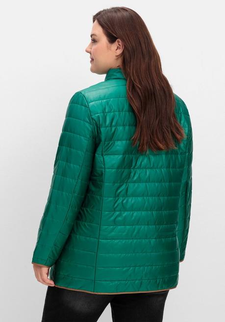 sheego Steppjacke mit Stehkragen und Kontrastdetails - tannengrün sheego Tägliche Deals