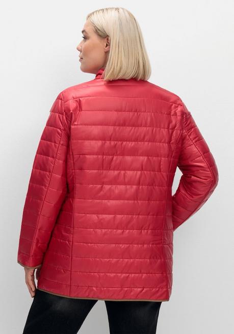 sheego Steppjacke mit Stehkragen und Kontrastdetails - rot sheego Sonderangebote