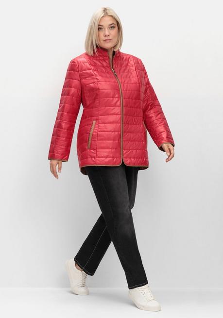 sheego Steppjacke mit Stehkragen und Kontrastdetails - rot sheego Sonderangebote