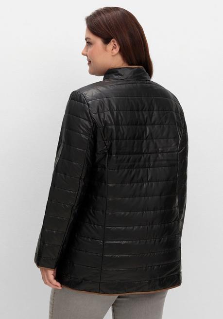 sheego Steppjacke mit Stehkragen und Kontrastdetails - schwarz sheego Riesige Ersparnisse